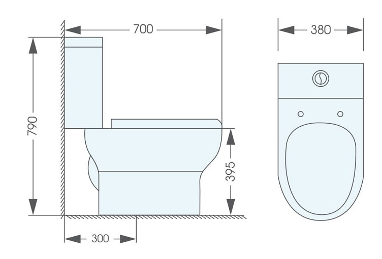 Bồn cầu 2 khối ATMOR AT8857 nắp êm xả nhấn