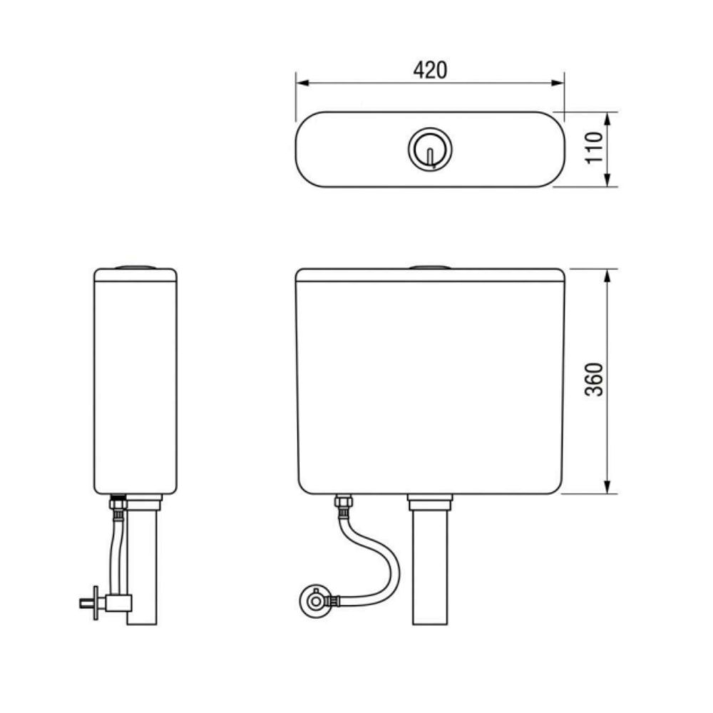 Két nước xí xổm treo tường xả nhấn ATMOR AT4406 - 2