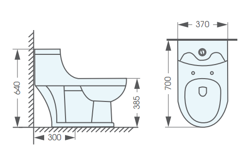Bồn cầu 1 khối ATMOR AT2156 nắp êm xả nhấn
