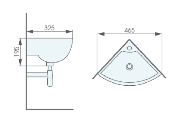 Chậu rửa lavabo treo tường ATMOR AT01 đặt góc - 2