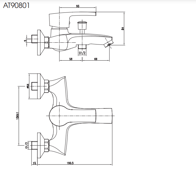 Củ sen tắm nóng lạnh ATMOR AT90801 - 2
