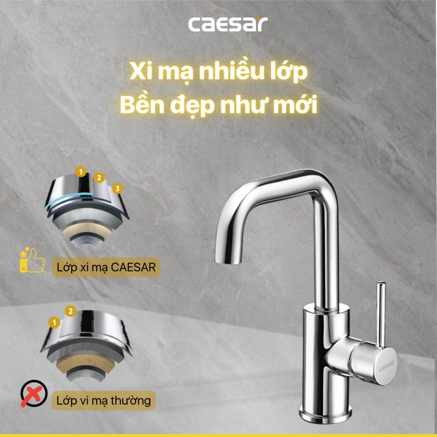 Vòi chậu lavabo nóng lạnh Caesar B520CU - 11