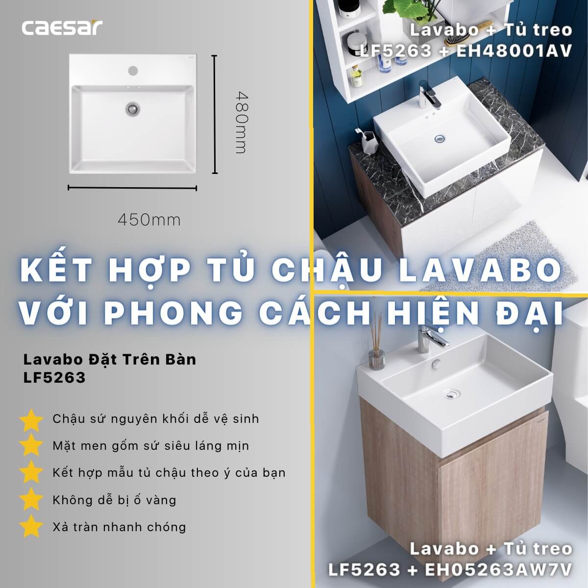 Tủ lavabo Caesar EH05263AW7V - 10