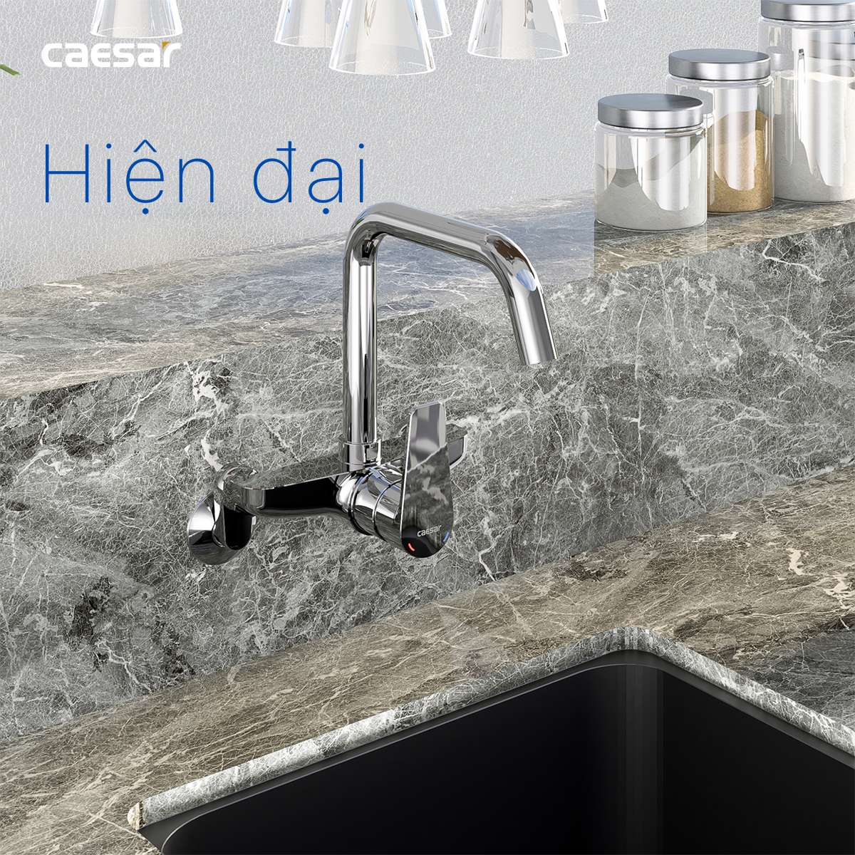 Vòi bếp nóng lạnh gắn tường Caesar K535C - 21