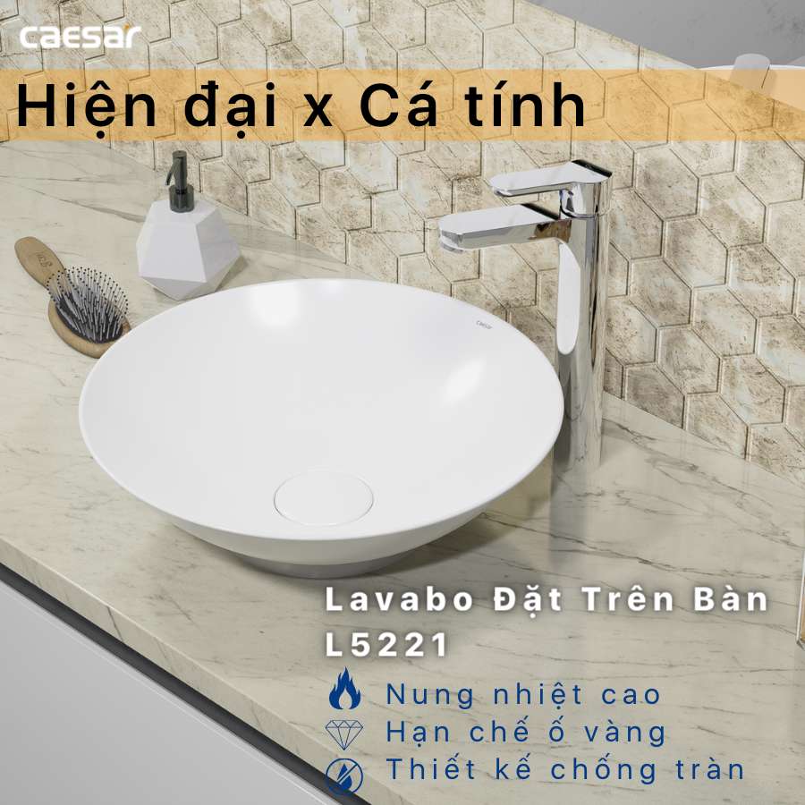 Chậu lavabo đặt bàn Caesar L5221 - 6
