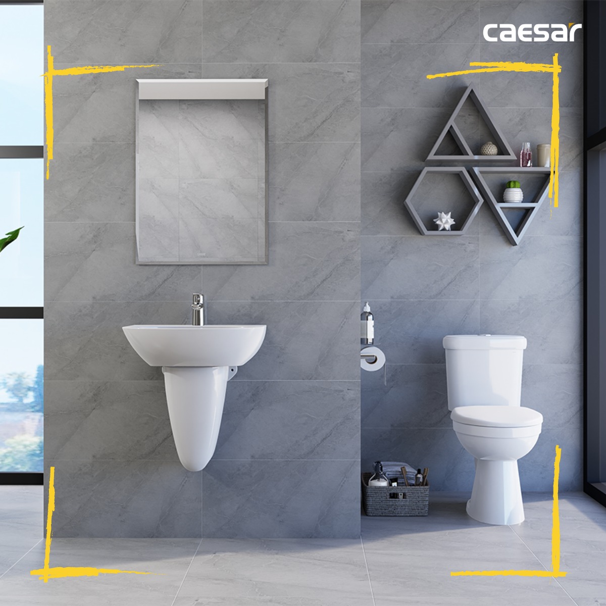 Bồn cầu 2 khối Caesar CD1338 nắp thường - 10