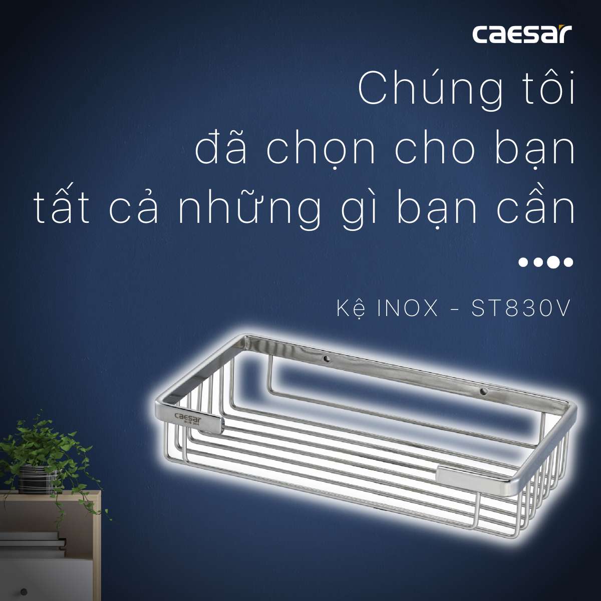Kệ inox chữ nhật Caesar ST830V - 2