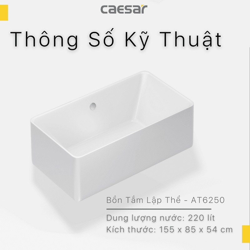 Bồn tắm chân yếm 1m5 Caesar AT6250 - 10