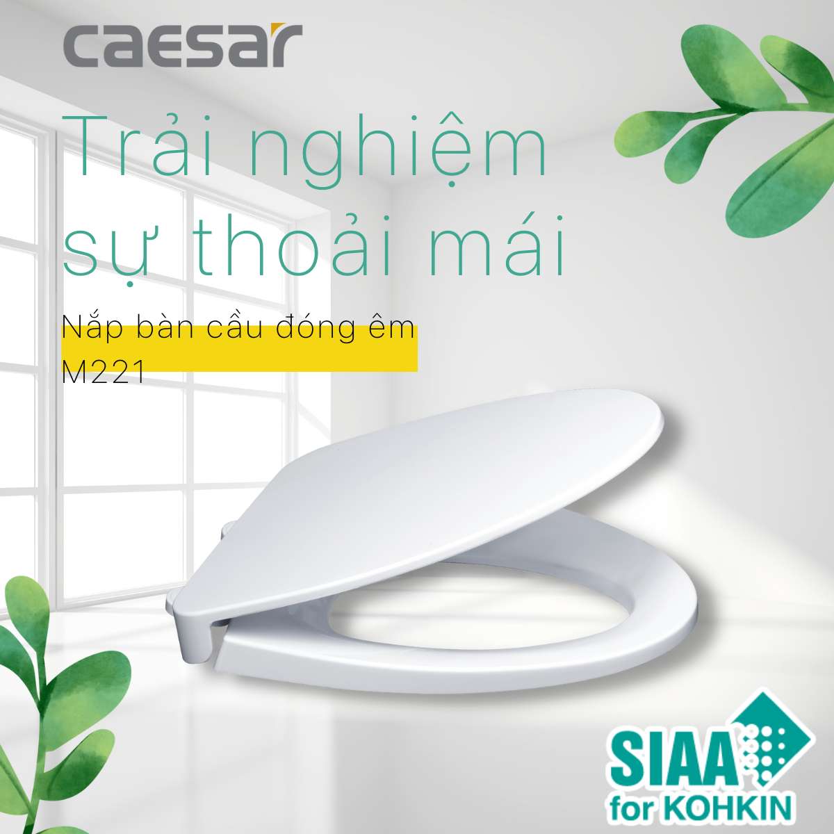Nắp bồn cầu đóng êm Caesar M221 - 2