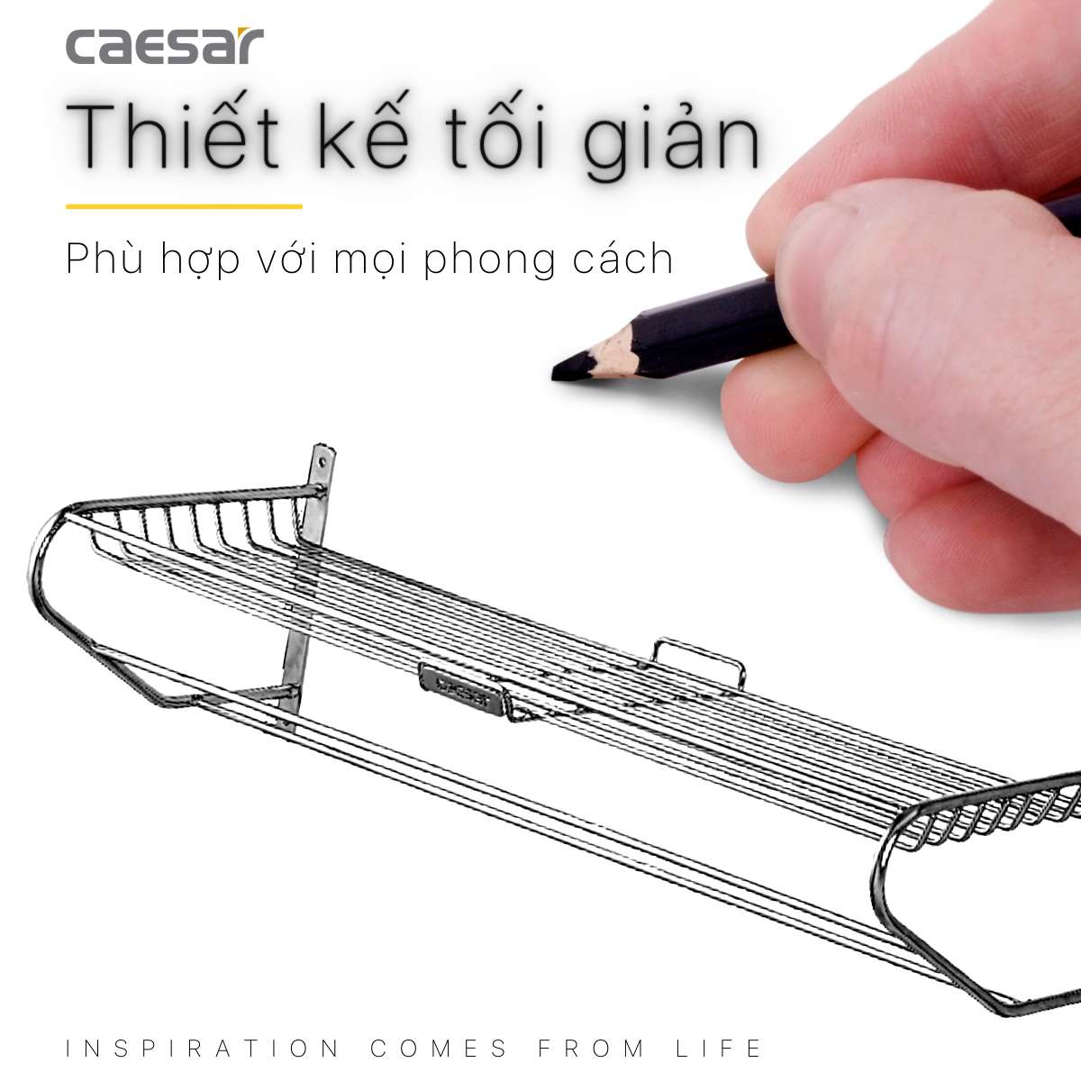 Kệ treo khăn inox Caesar ST827V - 4