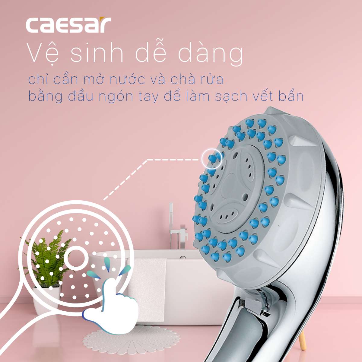 Tay sen tắm 3 chế độ Caesar SH335 - 7