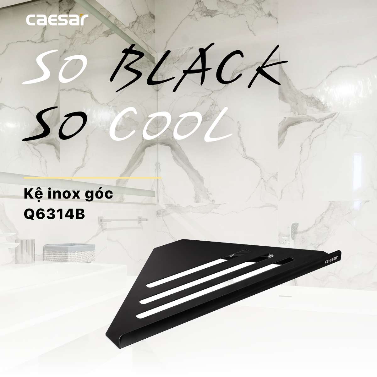 Kệ góc inox màu đen Caesar Q6314B - 8