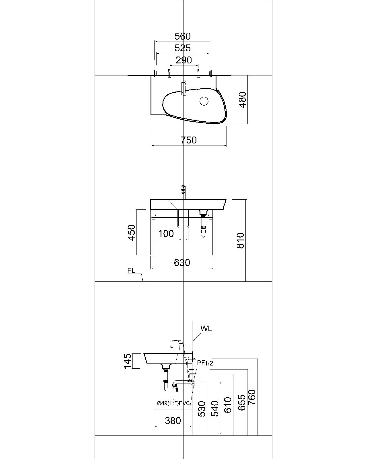 Bộ tủ lavabo Caesar LF5364+EH05362ADV - 14