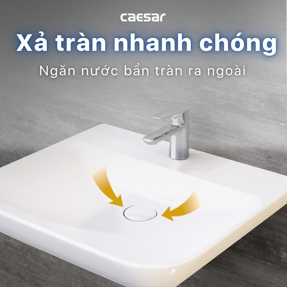 Chậu lavabo treo tường chân lửng Caesar LF5370 + PF2463 - 8