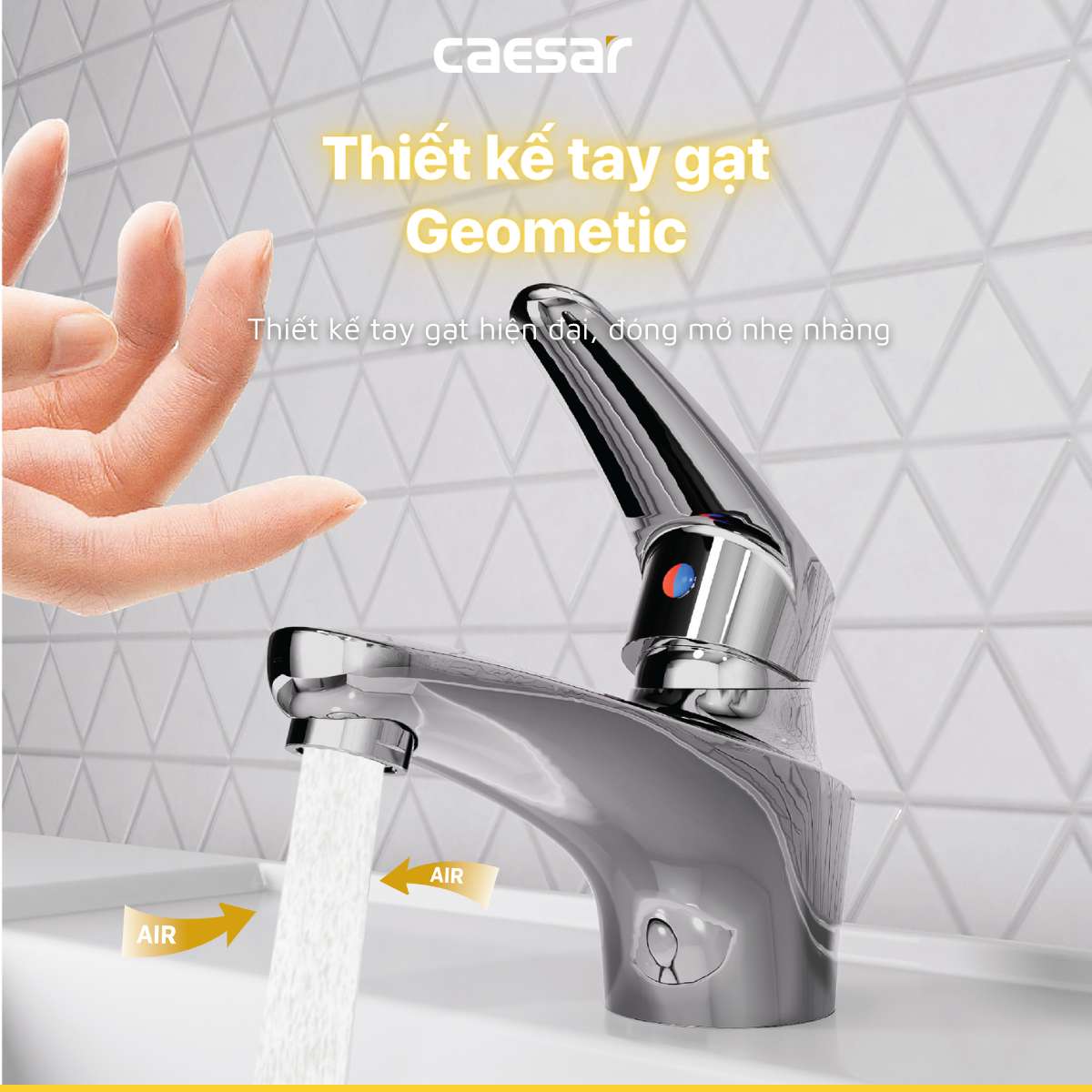 Vòi chậu lavabo nóng lạnh Caesar B170CU - 13