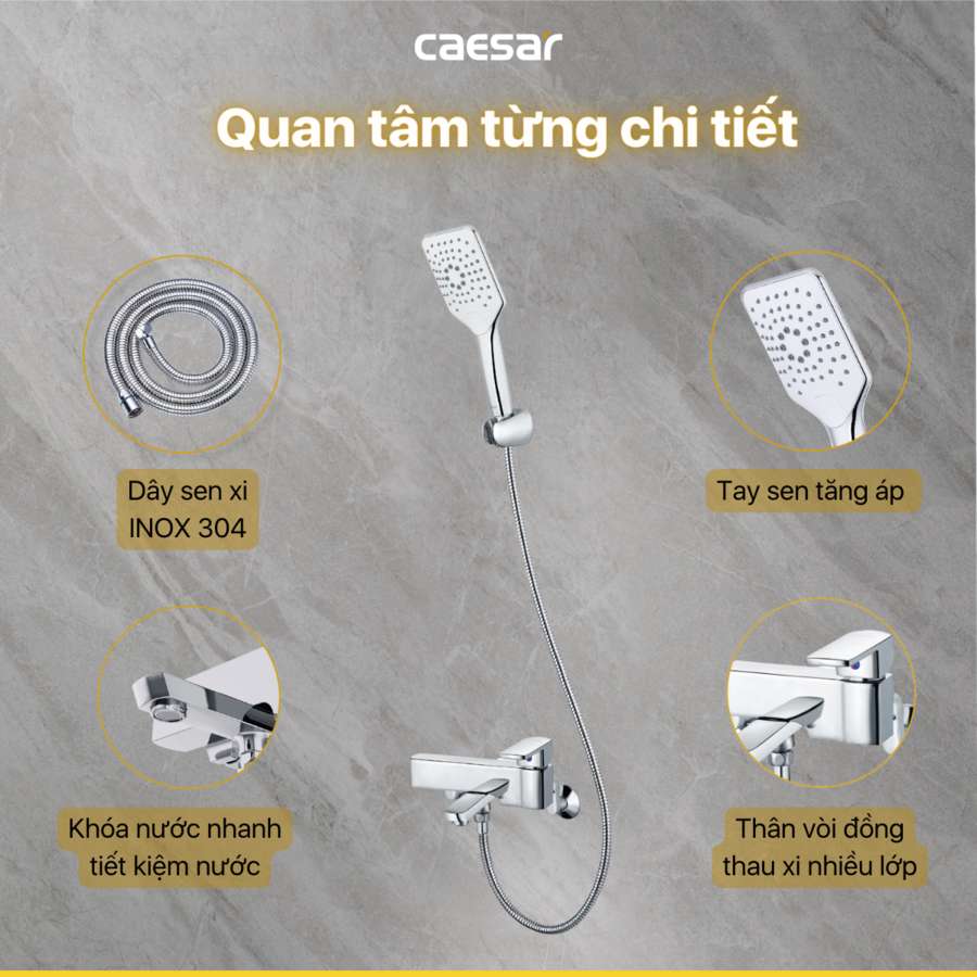 Bộ vòi sen tắm nóng lạnh Caesar S553C - 10