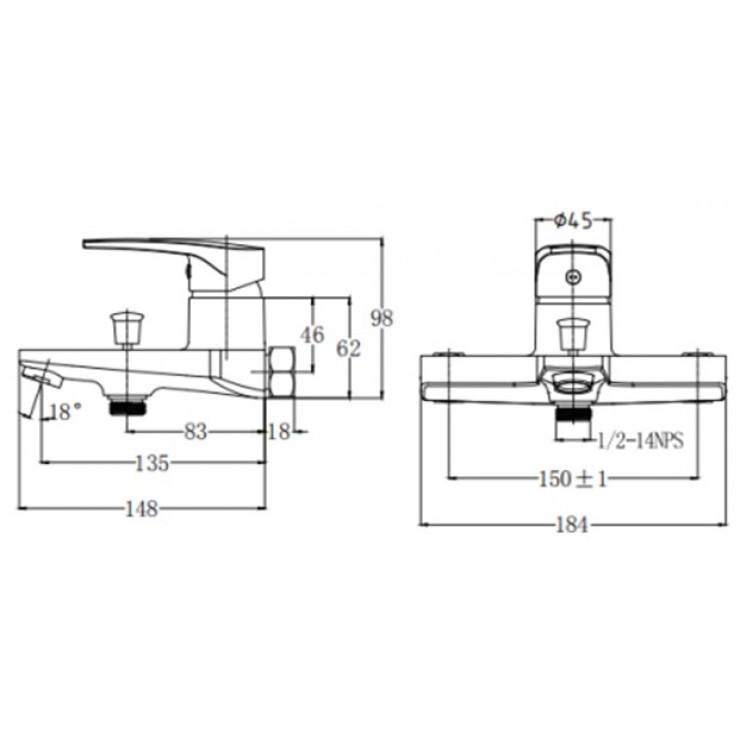 Bộ vòi sen tắm nóng lạnh Caesar S393C / CB / CW / CR / CG - 23