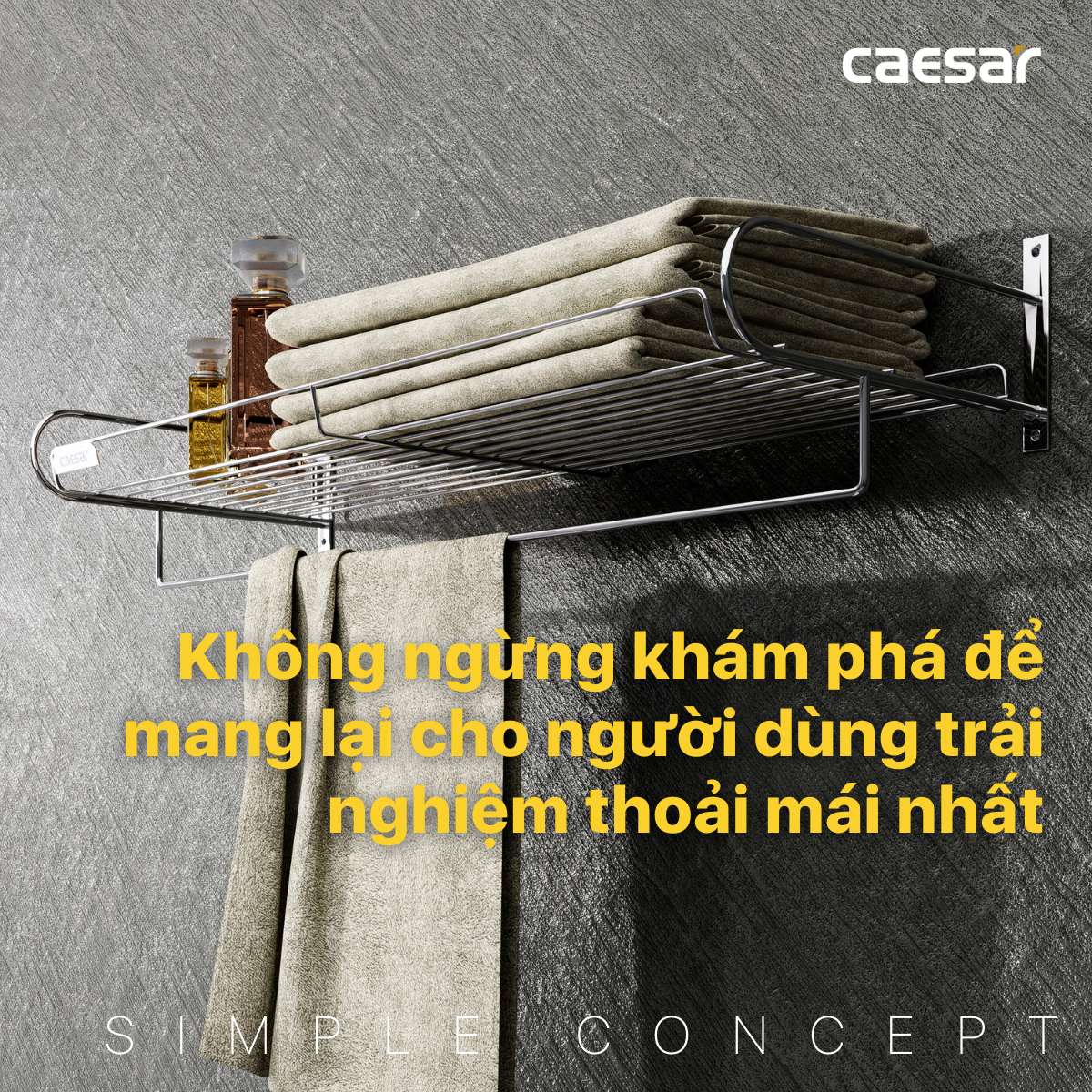 Kệ treo khăn inox Caesar ST834V - 12