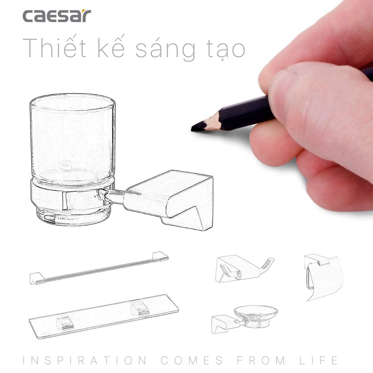 Kệ để bàn chải răng Caesar Q8803 - 8