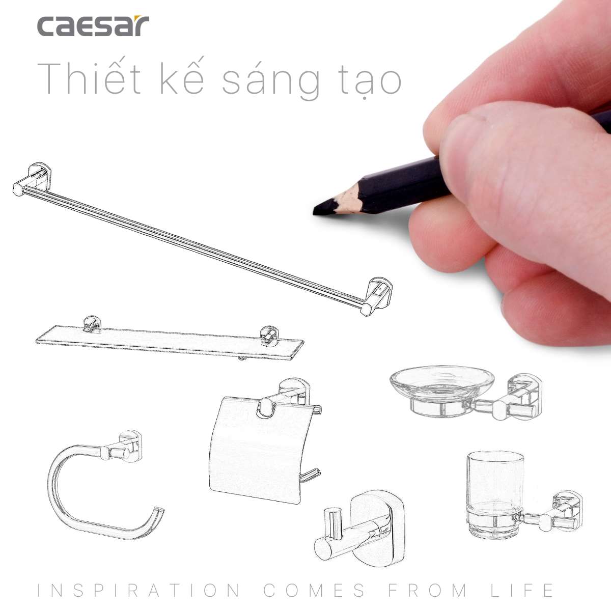 Thanh treo khăn Caesar Q7301V - 8