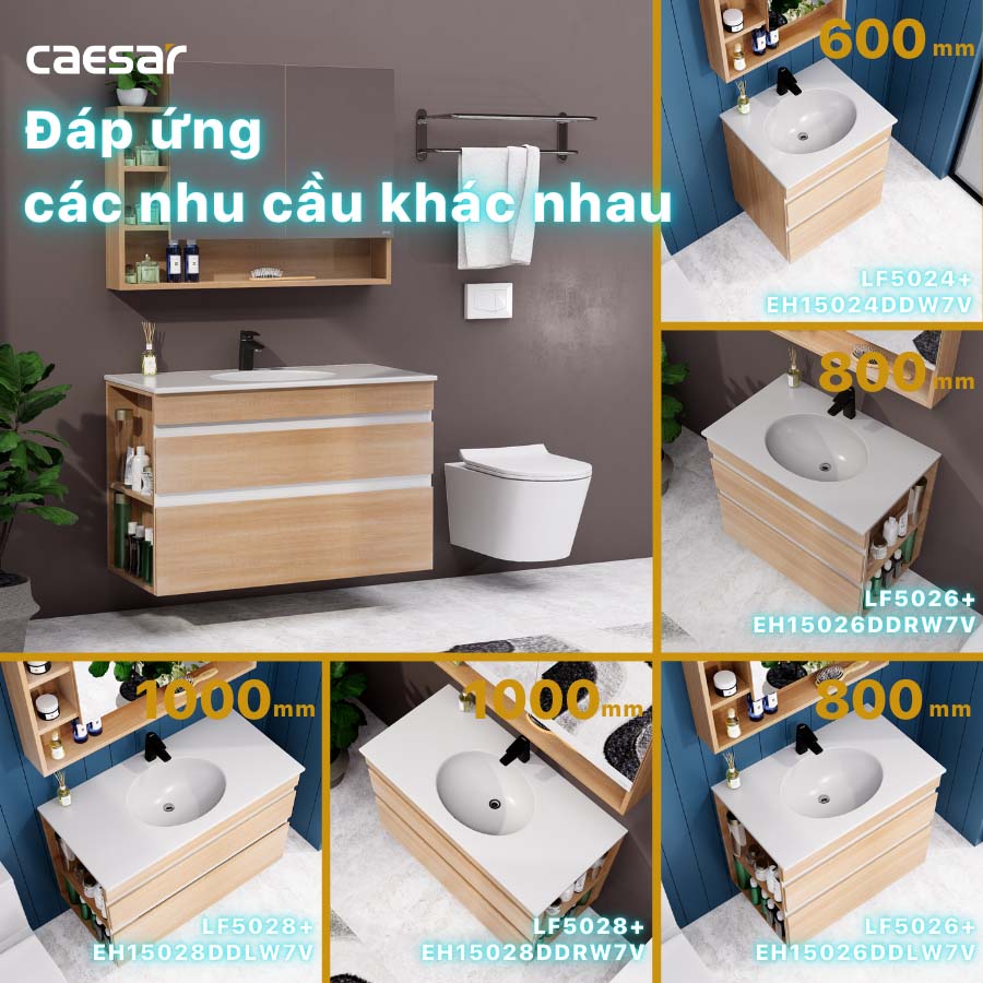 Bộ tủ lavabo Caesar LF5028+EH15028DDLW7V - 10