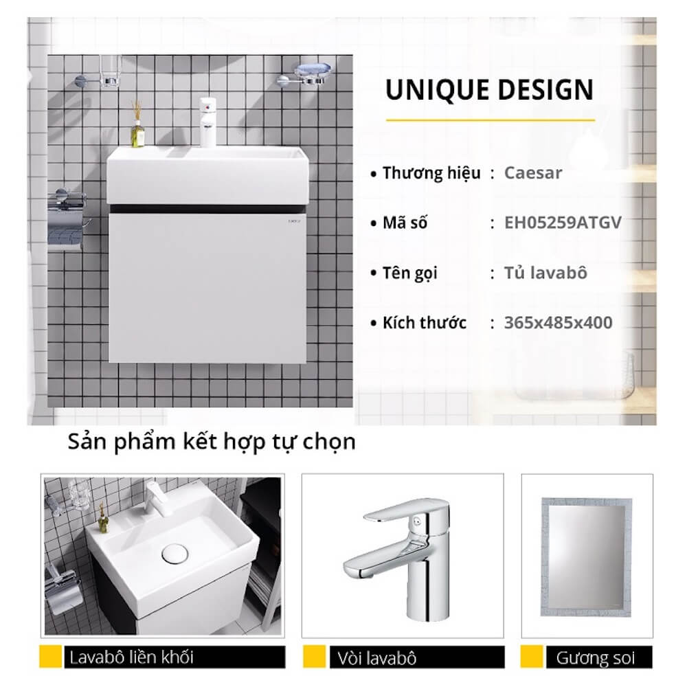 Tủ lavabo Caesar EH05259ATGV - 10