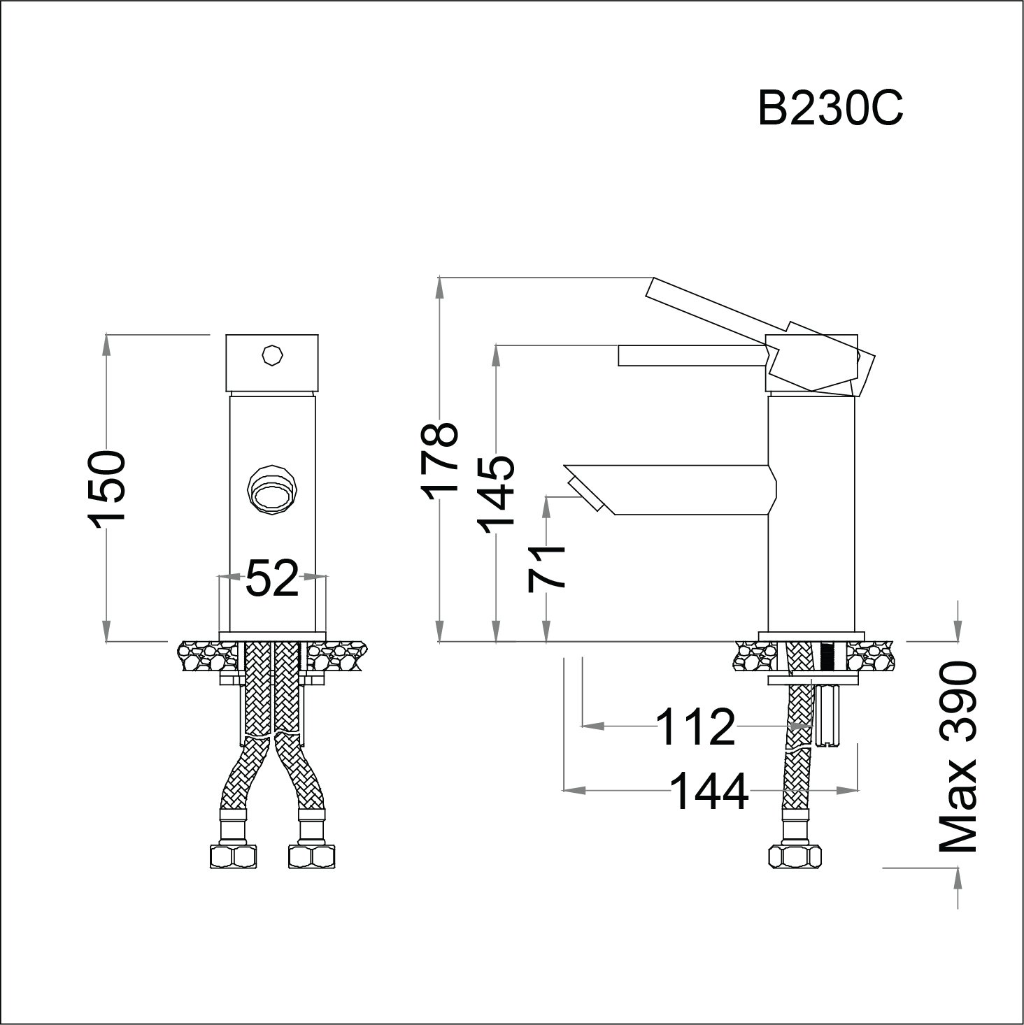 Vòi chậu lavabo nóng lạnh Caesar B230CU - 14