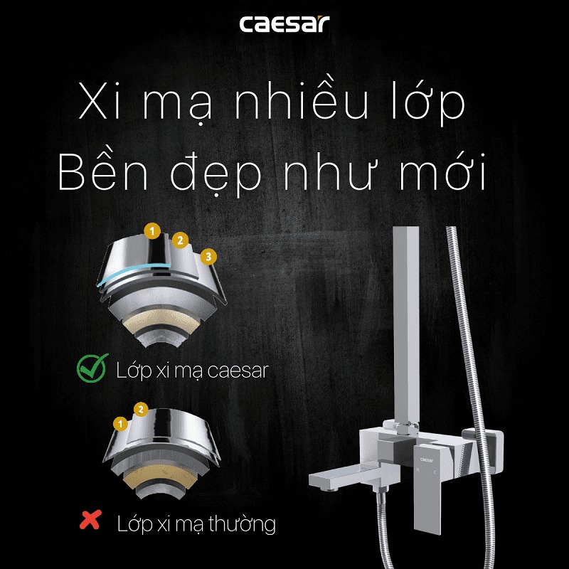Bộ sen tắm cây nóng lạnh Caesar S668C - 13
