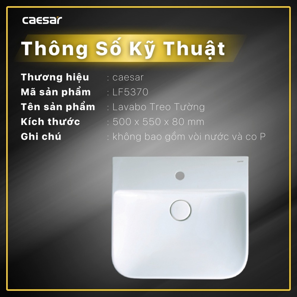 Chậu lavabo treo tường chân lửng Caesar LF5370 + PF2463 - 13