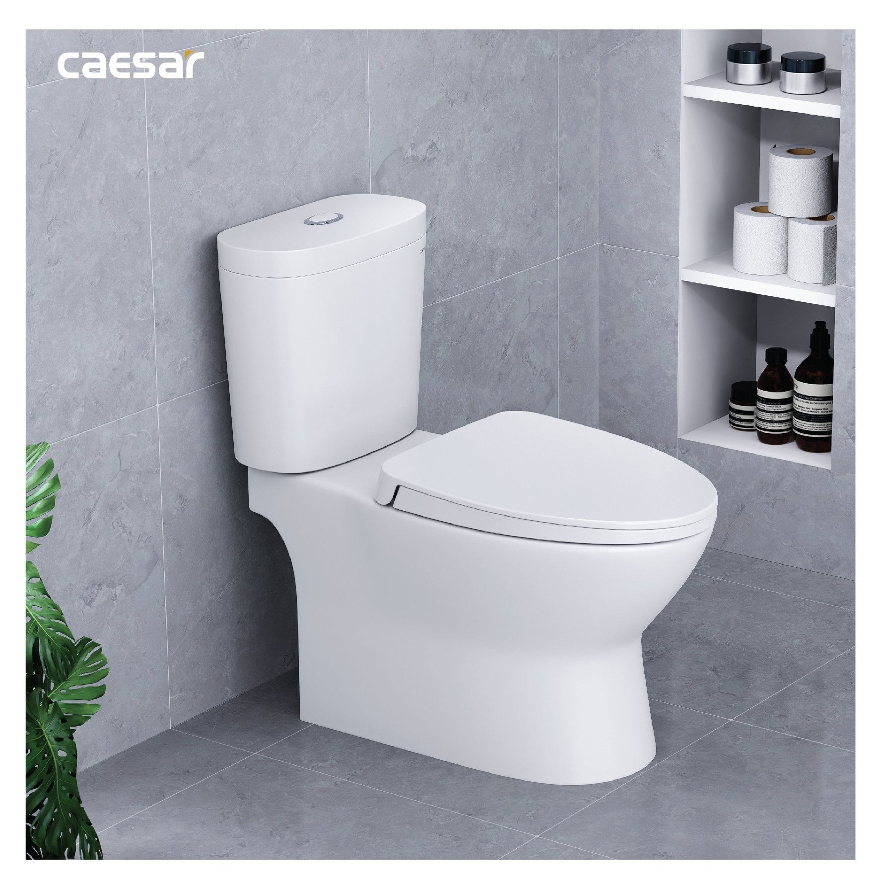 Bồn cầu 2 khối Caesar CD1320 nắp đóng êm - 15