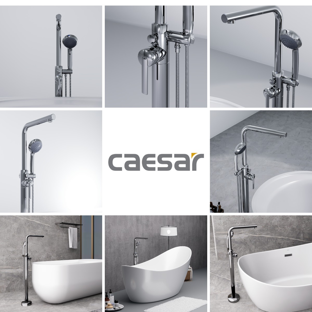 Vòi sen bồn tắm nóng lạnh Caesar AS489C - 22