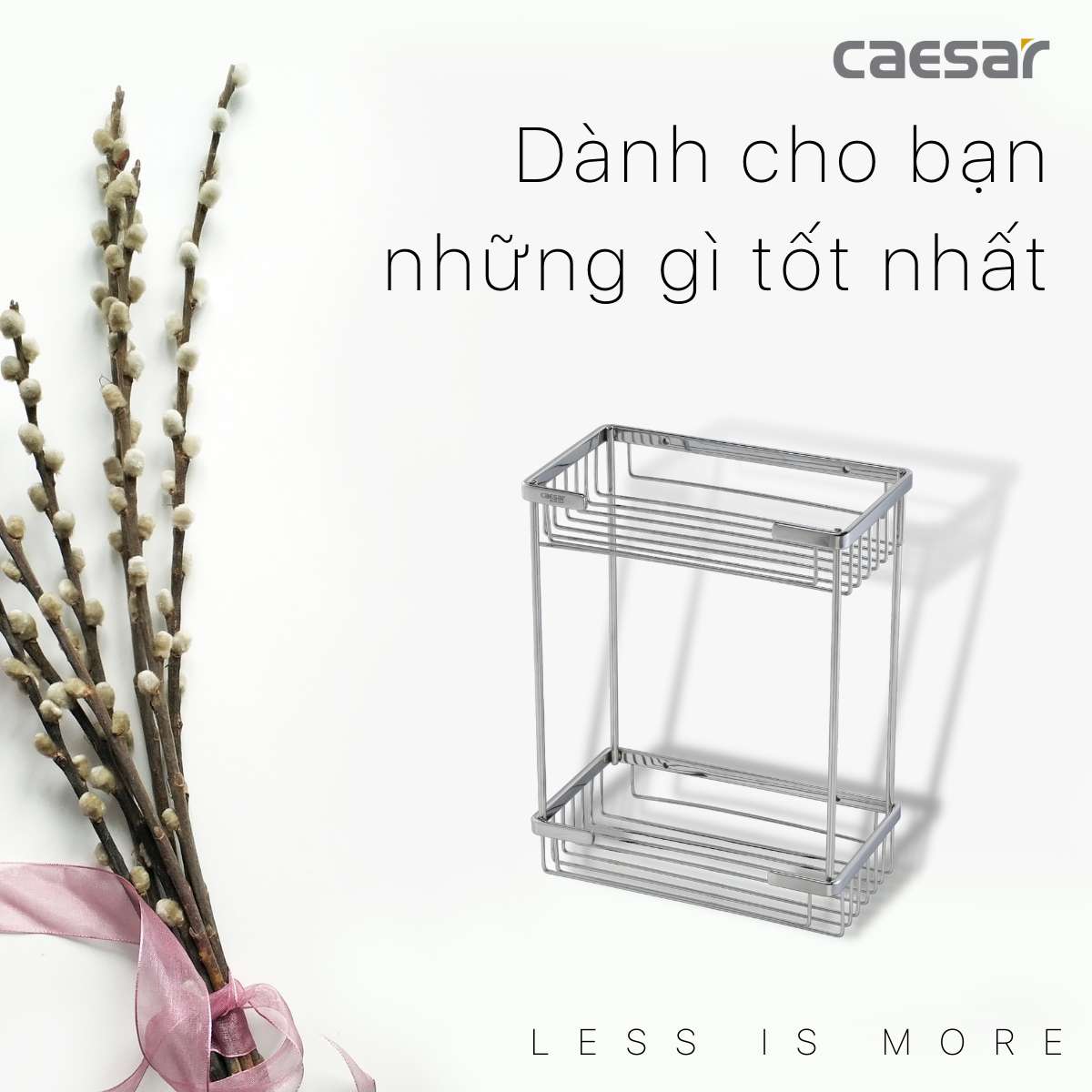 Kệ inox chữ nhật 2 tầng Caesar ST859 - 12