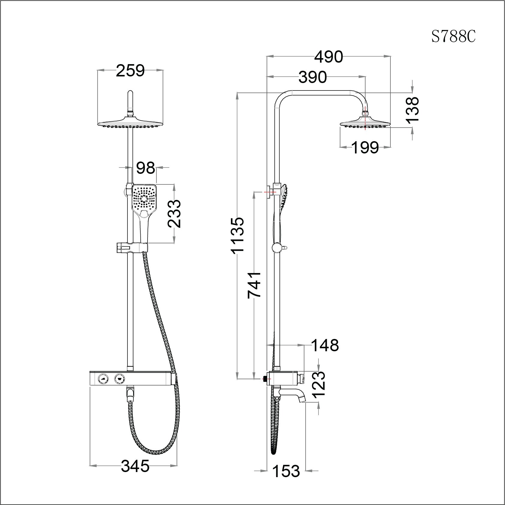 Bộ sen tắm cây nhiệt độ Caesar S788C