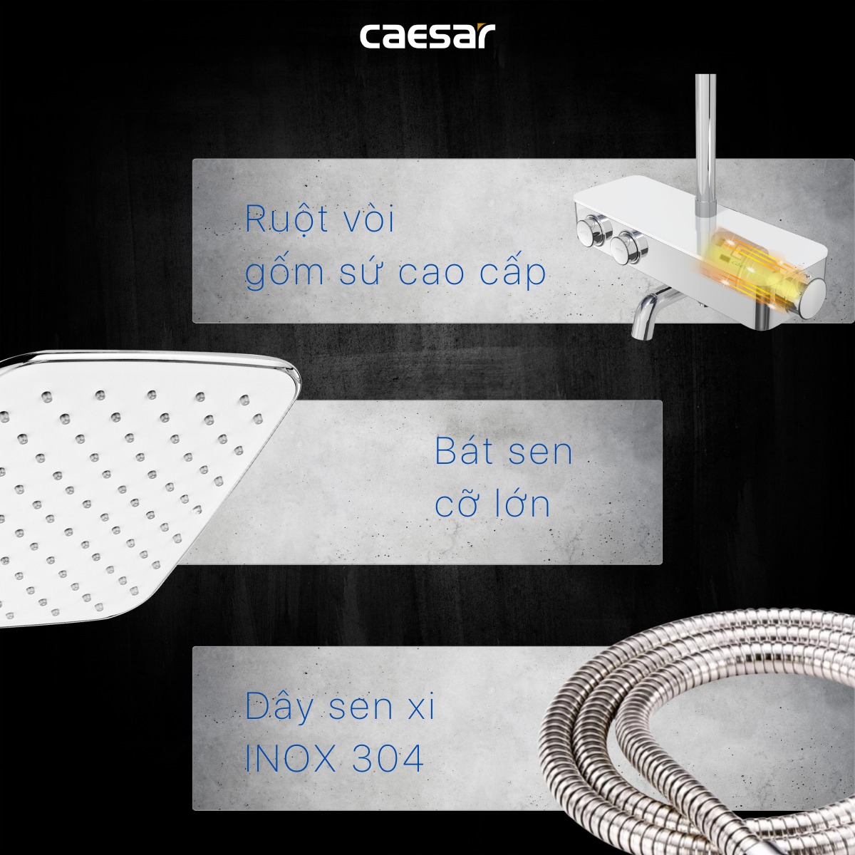 Bộ sen tắm cây nhiệt độ Caesar S788C - 22