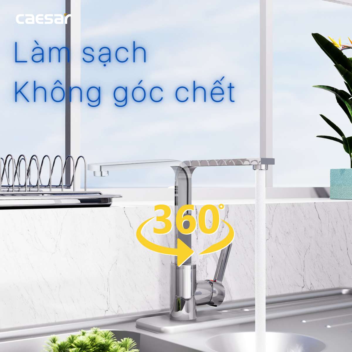 Vòi bếp nóng lạnh Caesar K665C - 13