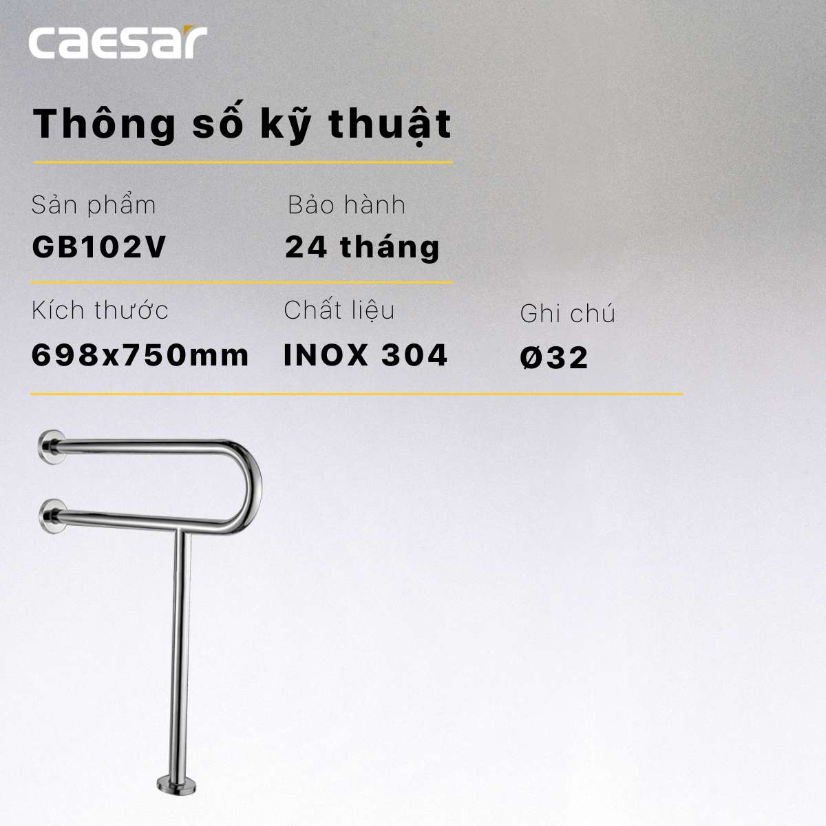 Thanh tay vịn Caesar GB102V - 18