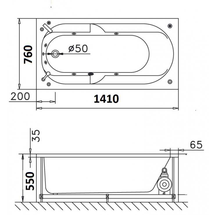 Bồn tắm xây 1m4 Caesar AT0640 (bỏ mẫu) - 2