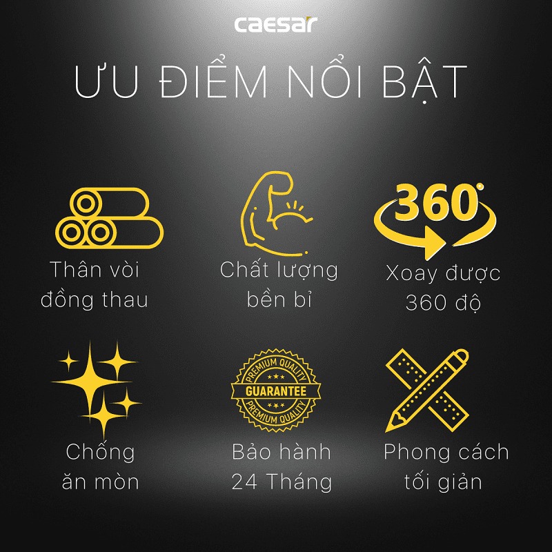 Vòi bếp nóng lạnh Caesar K685C - 12