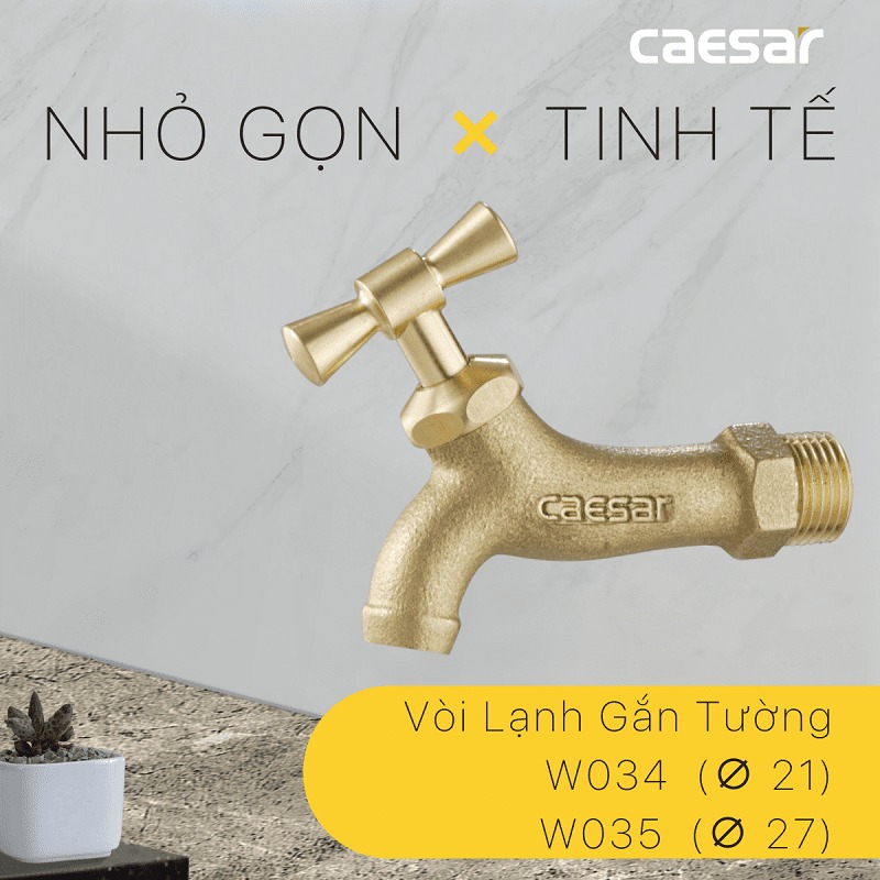 Vòi nước lạnh gắn tường Caesar W034 - 3