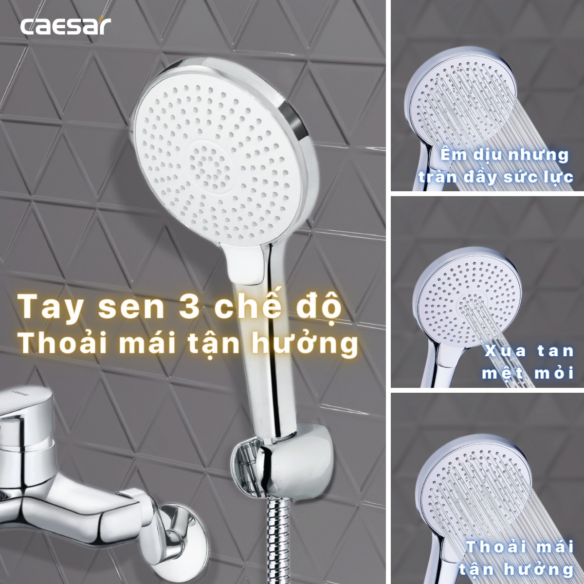 Bộ vòi sen tắm nóng lạnh Caesar S733C - 26