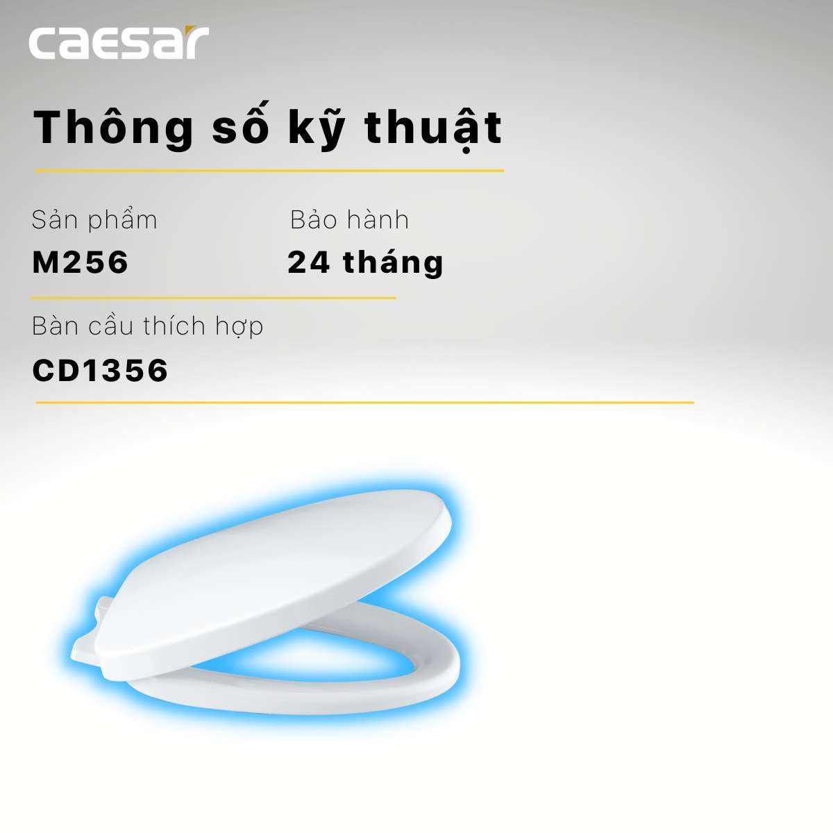 Nắp bồn cầu đóng êm Caesar M256 - 10