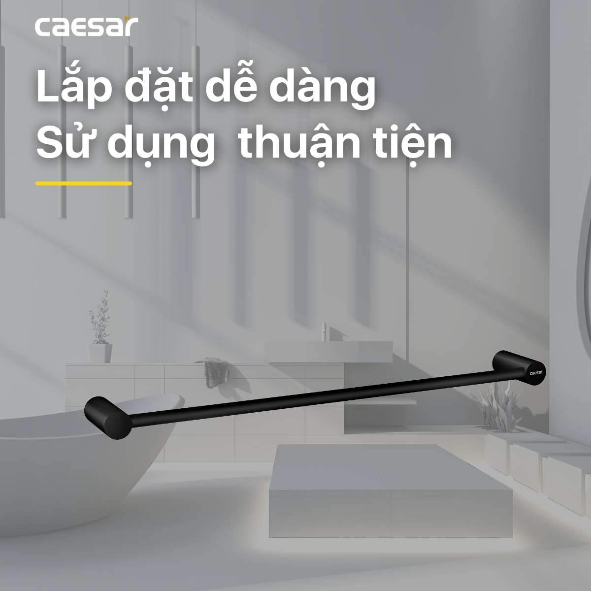 Giá treo khăn Caesar Q6301B màu đen - 17