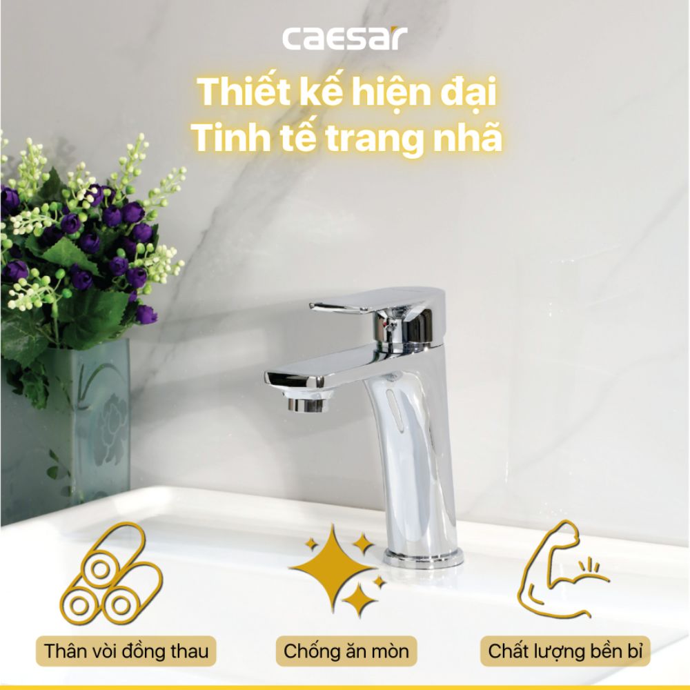 Vòi chậu lavabo nóng lạnh Caesar B500CU - 4
