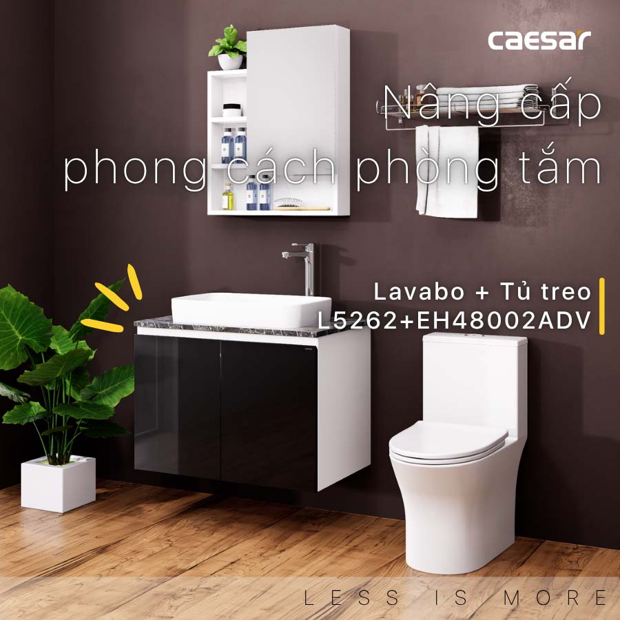 Bộ tủ lavabo Caesar L5262+EH48002ADV - 2