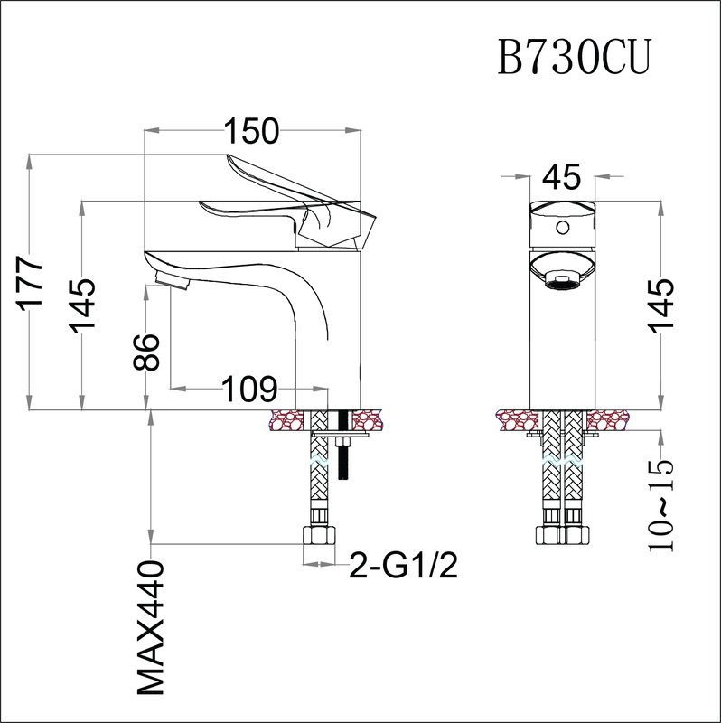 Vòi chậu lavabo nóng lạnh Caesar B730CU - 21