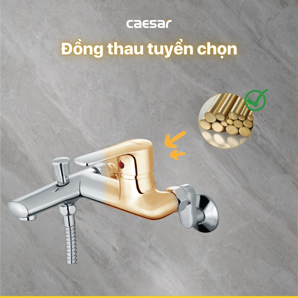 Bộ vòi sen tắm nóng lạnh Caesar S433C - 13