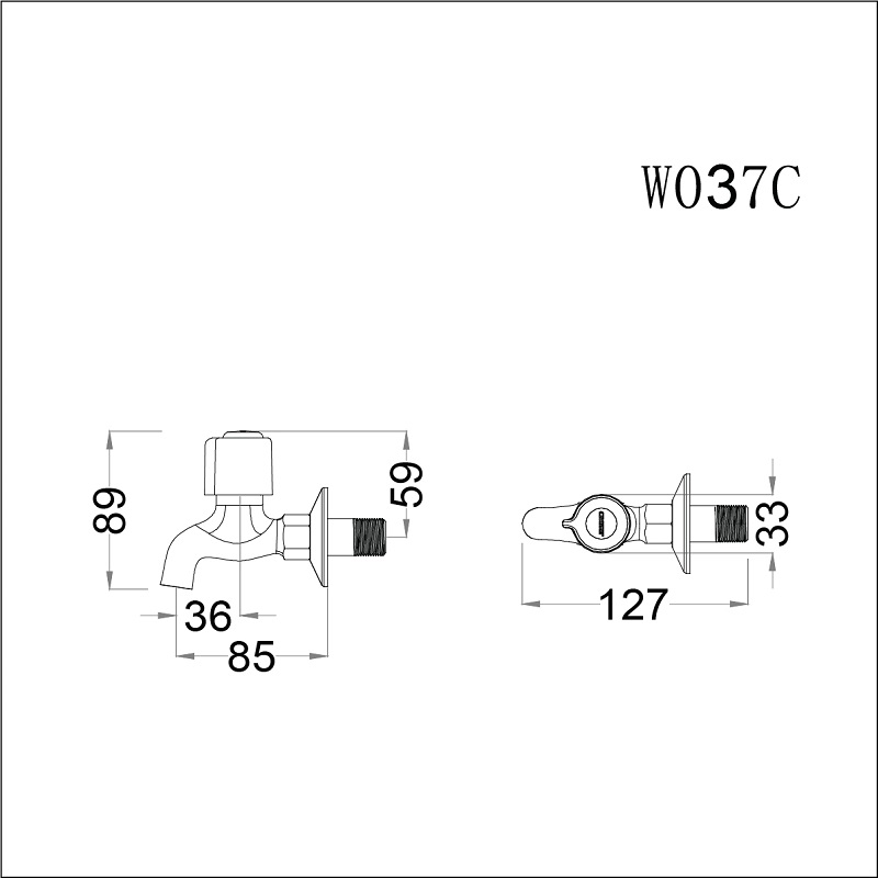Vòi nước lạnh gắn tường Caesar W037C - 13