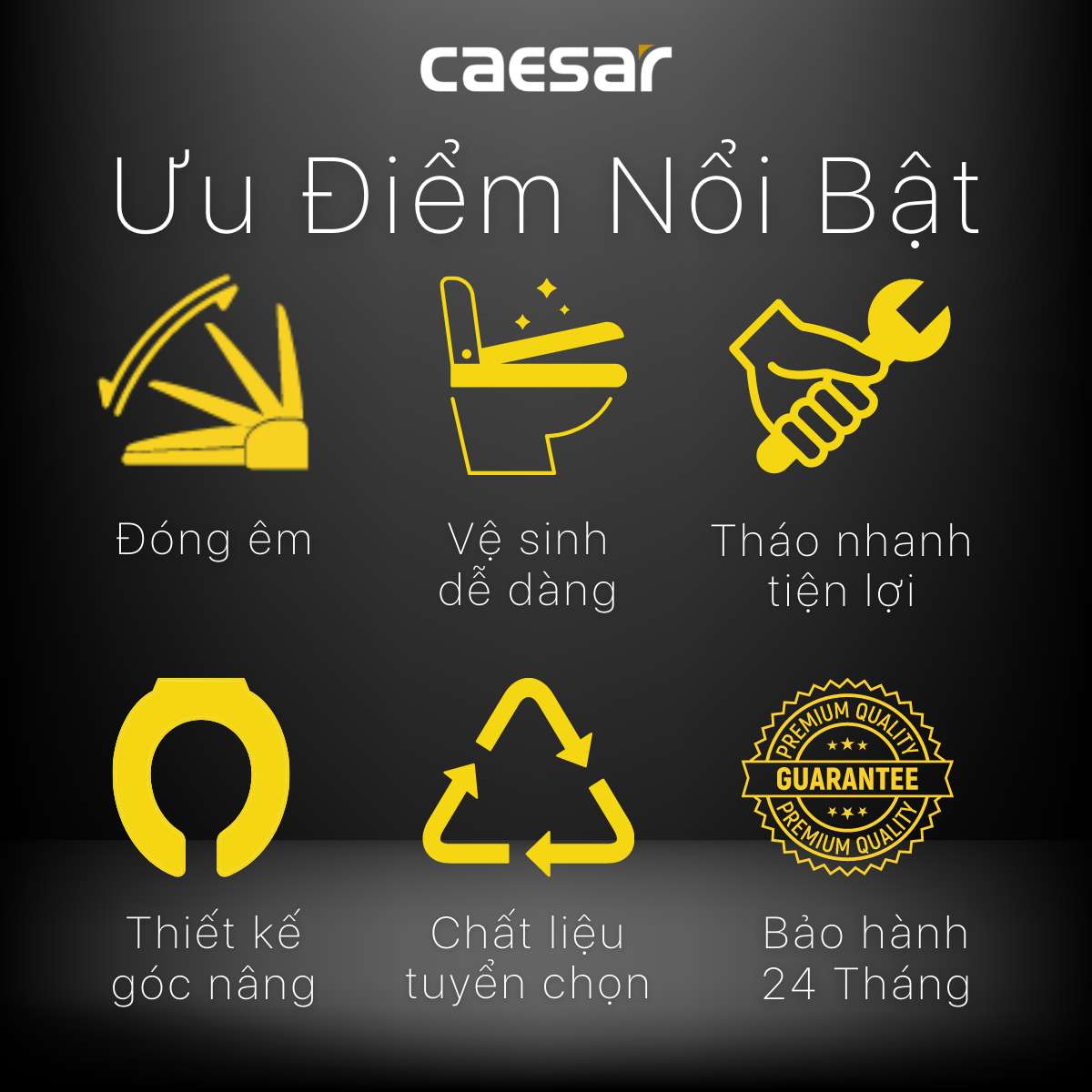 Nắp bồn cầu đóng êm Caesar MU234 - 4