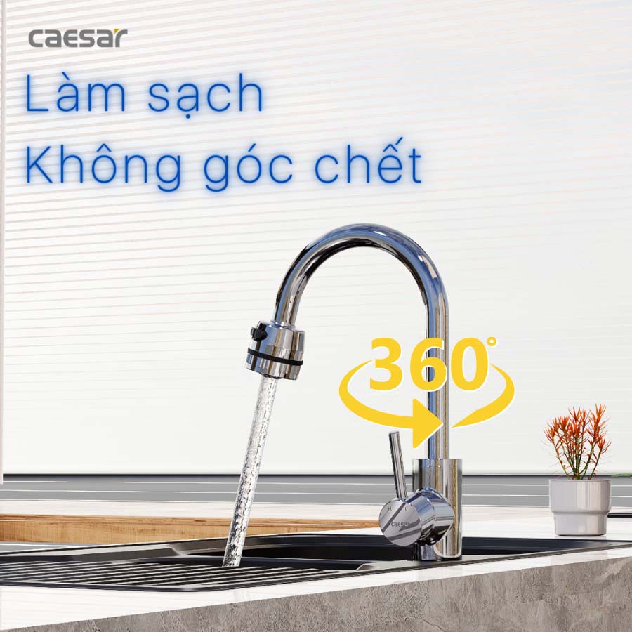 Vòi bếp nóng lạnh Caesar K695CV - 5