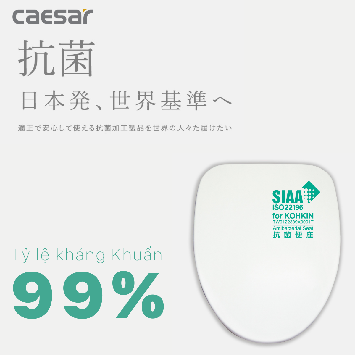 Nắp bồn cầu đóng êm Caesar M260 - 15